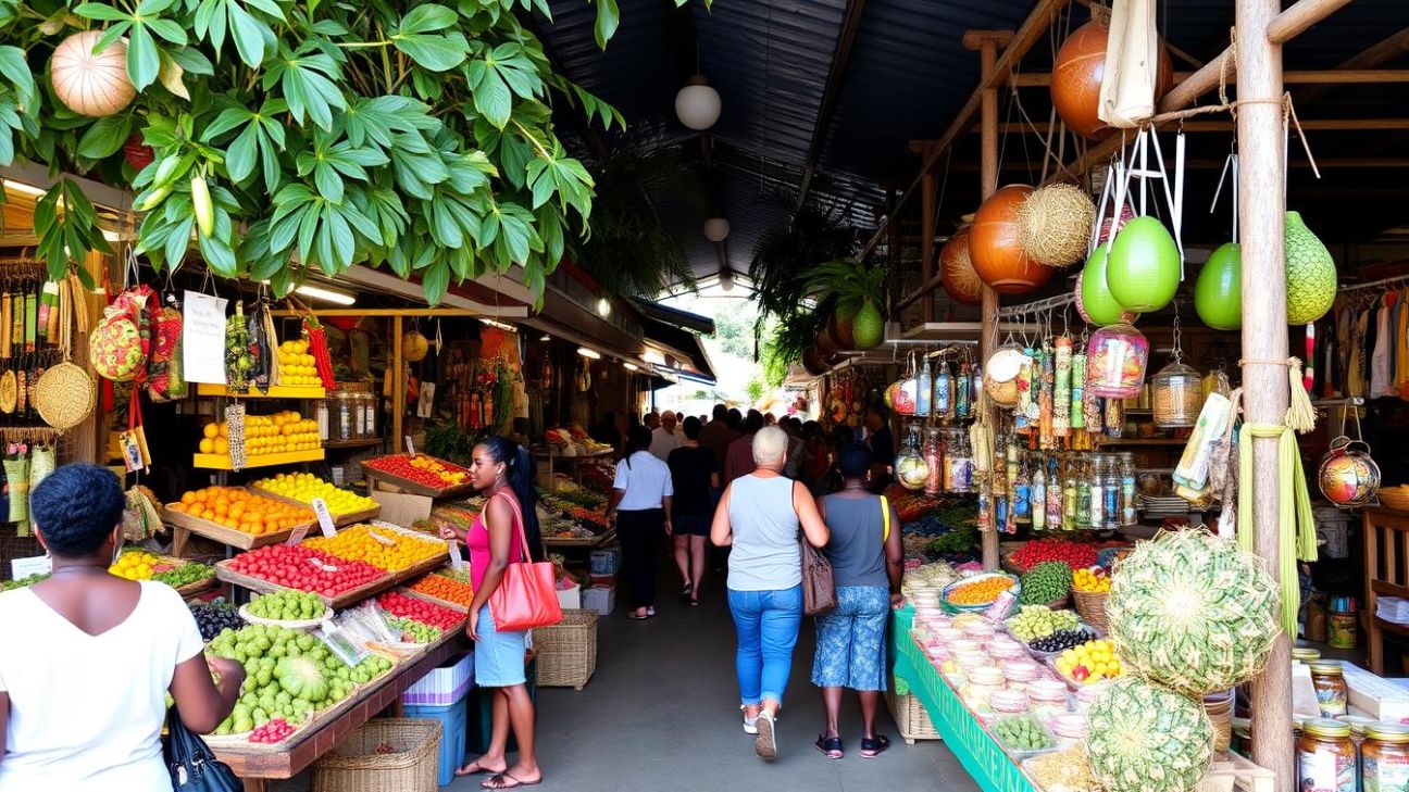 Hình ảnh một chợ địa phương của Grenada