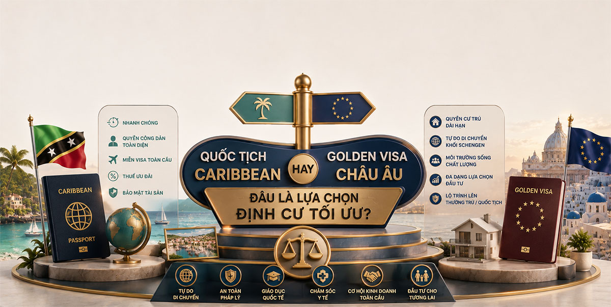 Quốc tịch Caribbean hay Golden Visa châu Âu